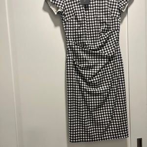 Sara Cambell New with tags ruched black white check dress